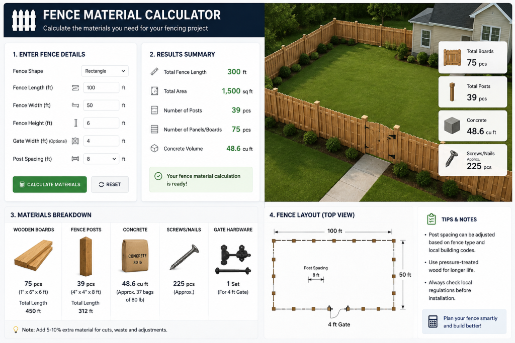 Why Fence Material Calculator