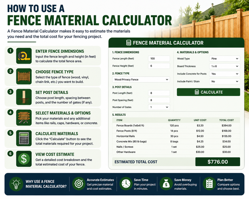 How to Use a Fence Material Calculator