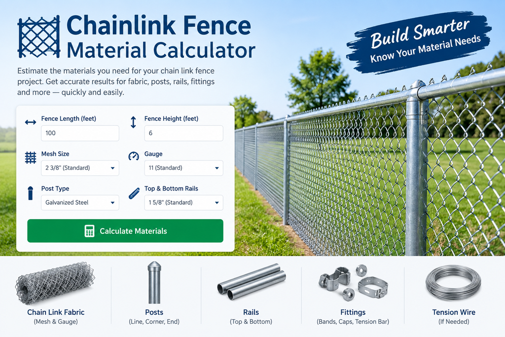 Chain link Fence Material Calculator