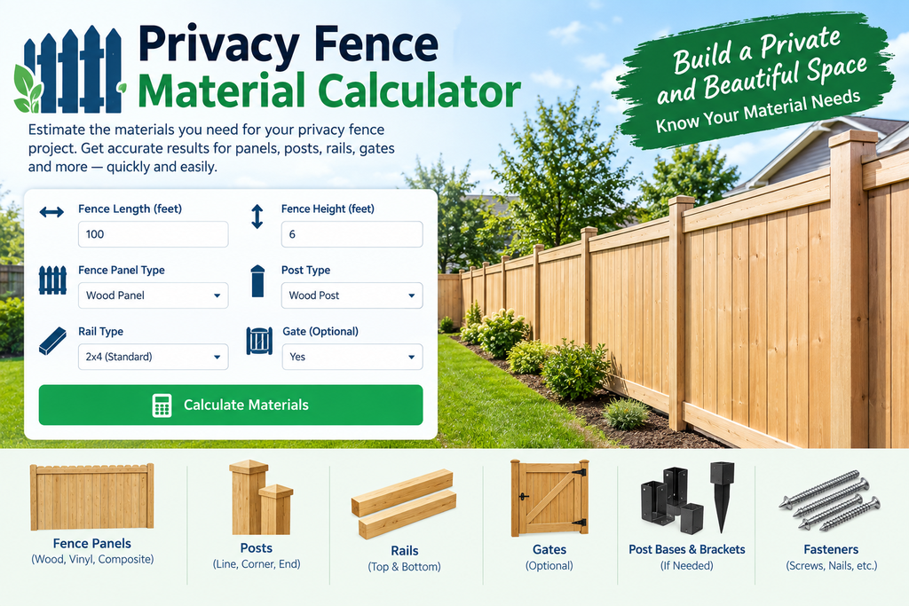 Privacy Fence Material Calculator