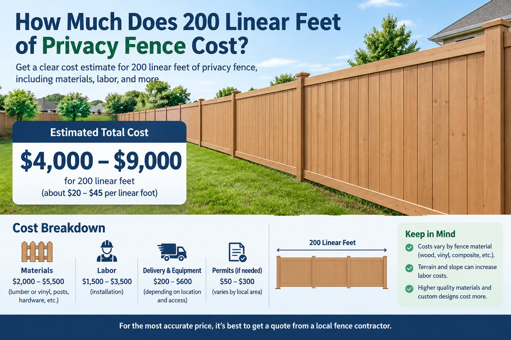 How Much Does 200 Linear Feet of Privacy Fence Cost