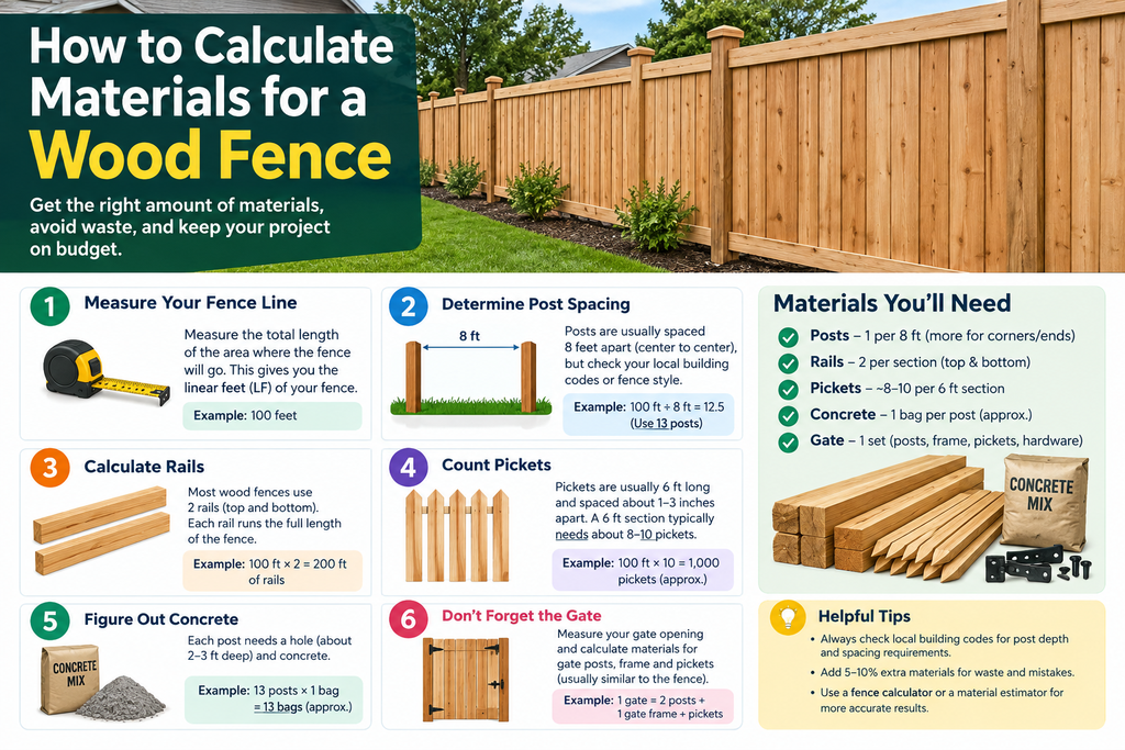 How to Calculate Materials for a Wood Fence

